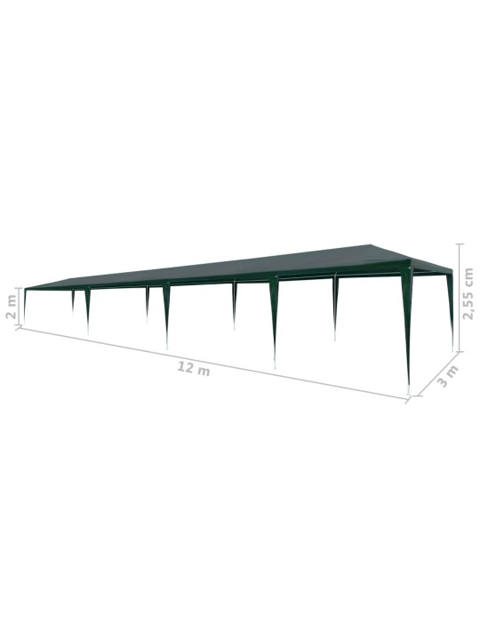 Peotelk 3 x 12 m, pe, roheline