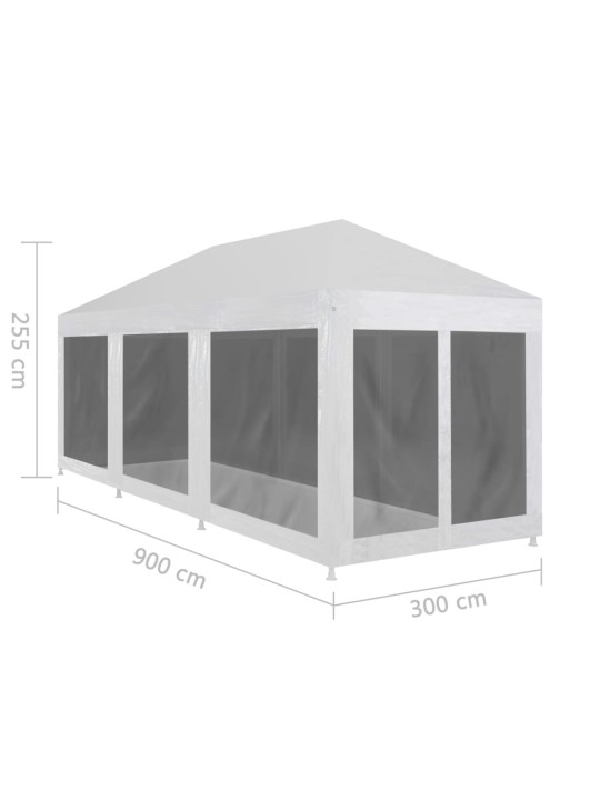 Peotelk 8 võrgust külgseinaga, 9 x 3 m