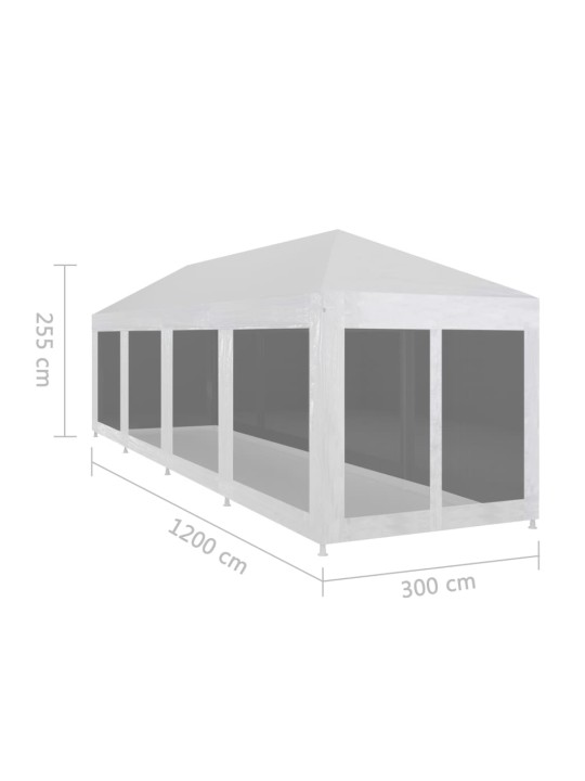 Peotelk 10 võrgust külgseinaga, 12 x 3 m