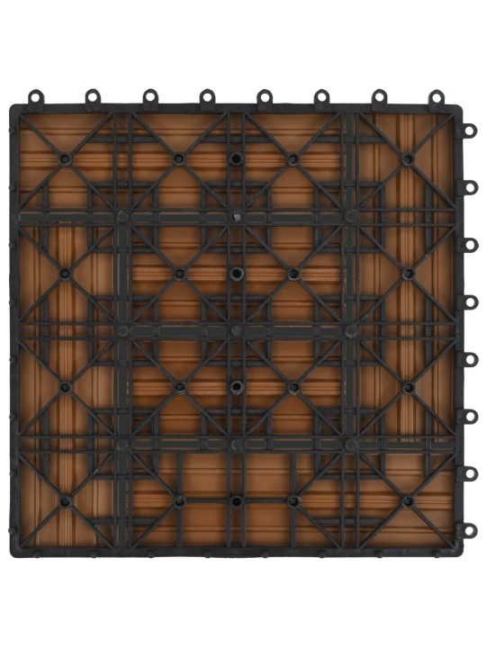 Terrassiplaadid, 11 tk, wpc, 30 x 30 cm, 1 m², tiikpuidu värvi