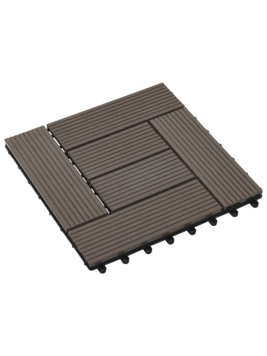 Terrassiplaadid, 11 tk, wpc, 30 x 30 cm, 1 m², tumepruun