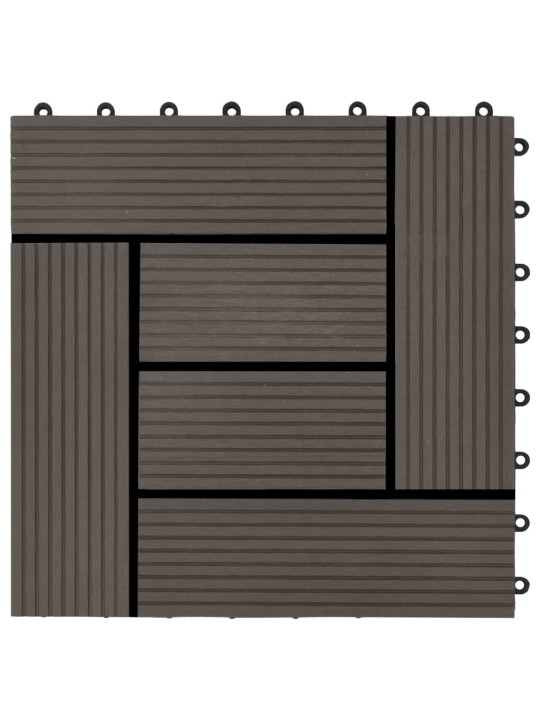 Terrassiplaadid, 11 tk, wpc, 30 x 30 cm, 1 m², tumepruun