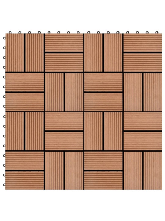 Terrassiplaadid, 11 tk, wpc, 30 x 30 cm, 1 m², pruun