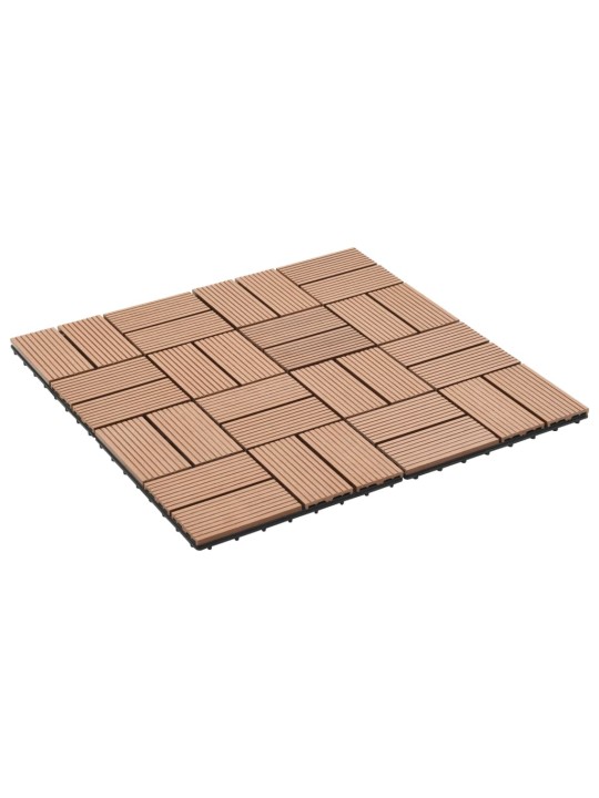 Terrassiplaadid, 11 tk, wpc, 30 x 30 cm, 1 m², pruun