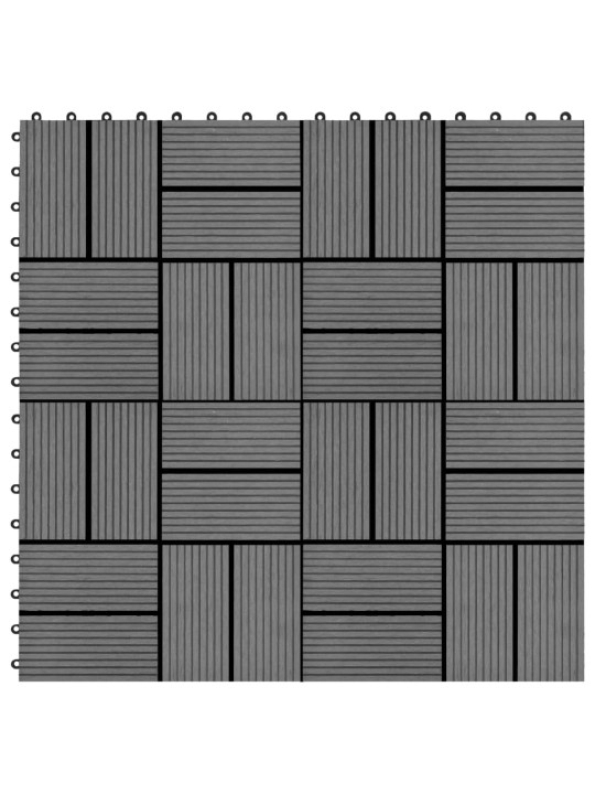 Terrassiplaadid, 11 tk, wpc, 30 x 30 cm, 1 m², hall