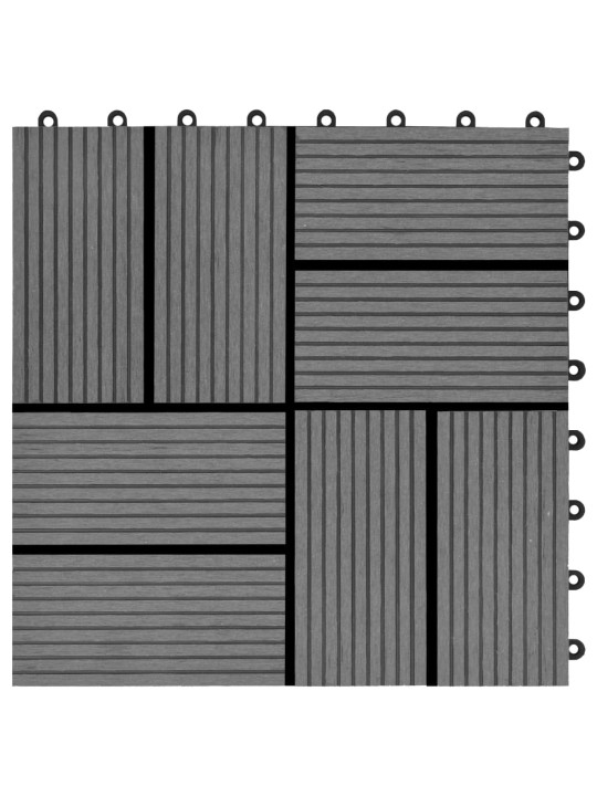 Terrassiplaadid, 11 tk, wpc, 30 x 30 cm, 1 m², hall