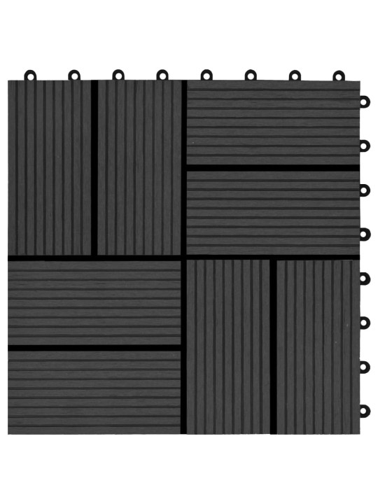 Terrassiplaadid, 11 tk, wpc, 30 x 30 cm, 1 m², must