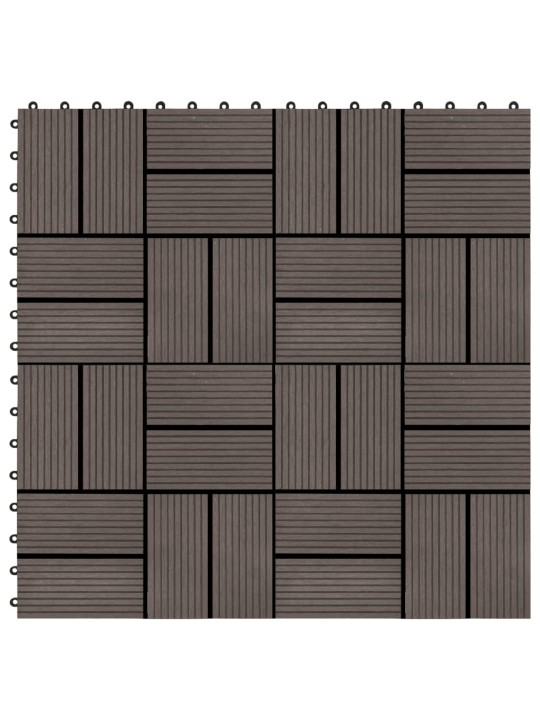 Terrassiplaadid, 11 tk, wpc, 30 x 30 cm, 1 m², tumepruun