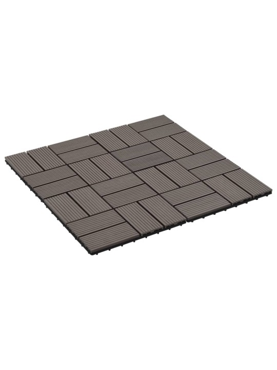 Terrassiplaadid, 11 tk, wpc, 30 x 30 cm, 1 m², tumepruun