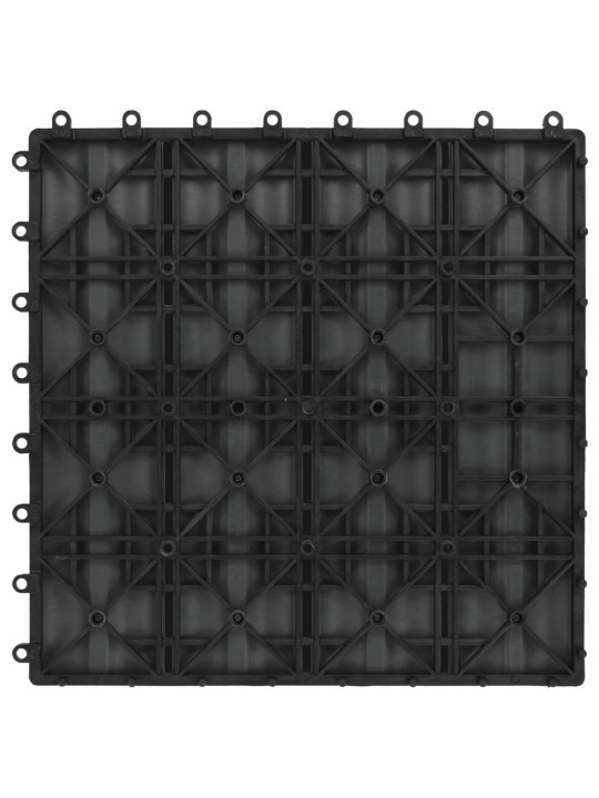 11 tk terrassiplaadid, kõrgreljeefne, wpc, 30x30 cm, 1 m², must