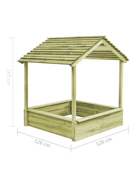 Mängumaja liivakastiga 128 x 120 x 145 cm männipuit