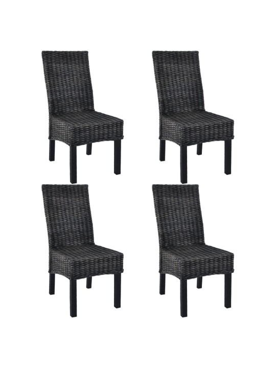 Söögitoolid 4 tk, must, kubu rotang ja mangopuit