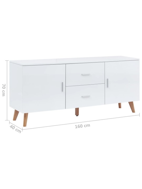 Puhvetkapp valge 160 x 40 x 70 cm MDF