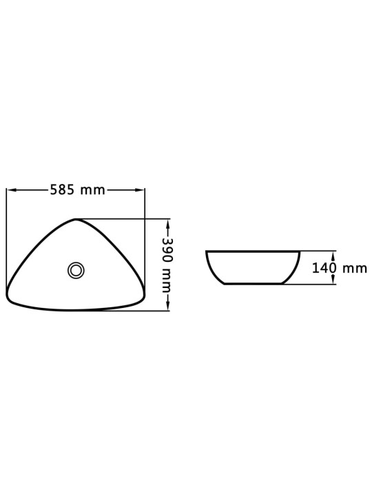 Valamu, 58,5 x 39 x 14 cm, keraamiline, valge