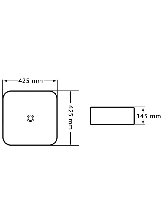 Valamu, 42,5 x 42,5 x 14,5, keraamiline, must