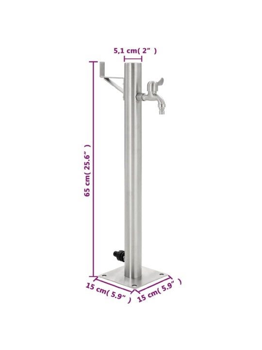 Veekraan aeda, roostevaba teras, ümar, 65 cm