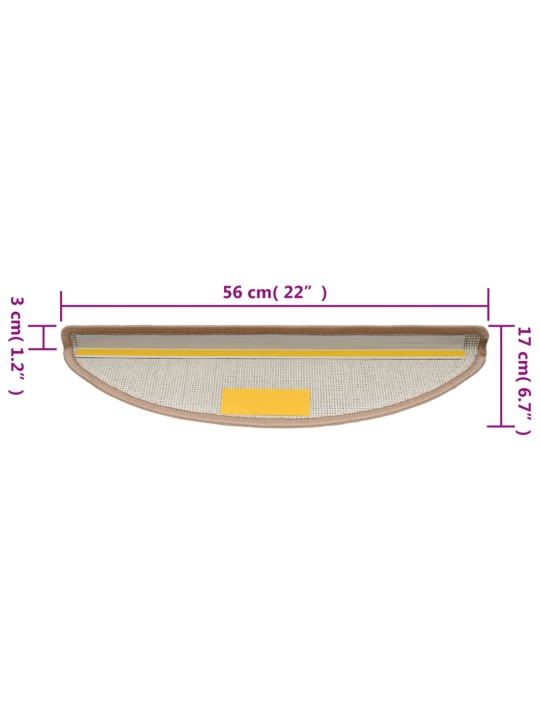 15 tk trepimatid, helepruun, 56 x 17 x 3 cm