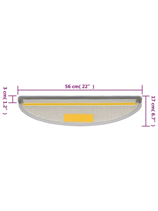 15 tk trepimatid, helehall, 56 x 17 x 3 cm