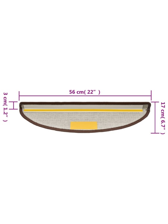 15 tk trepimatid, kohvipruun, 56 x 17 x 3 cm