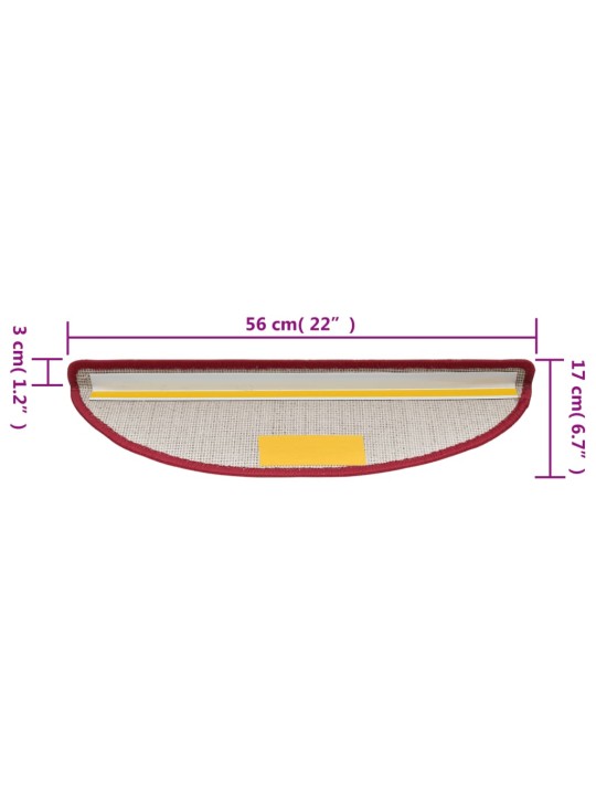 15 tk trepimatid, bordoopunane, 56 x 17 x 3 cm