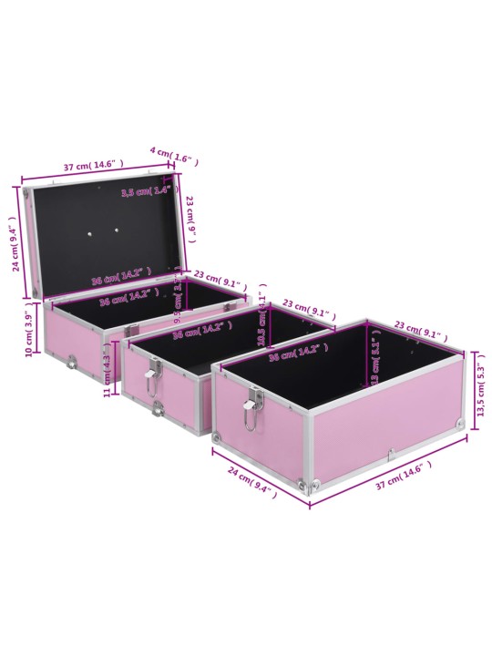 Jumestuskohver, 37 x 24 x 40 cm, roosa, alumiinium