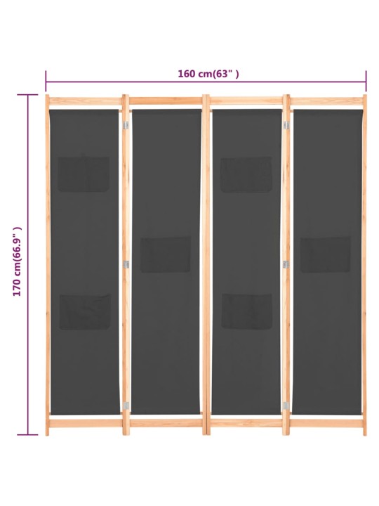 4 paneeliga sirm, hall, 160 x 170 x 4 cm, kangas