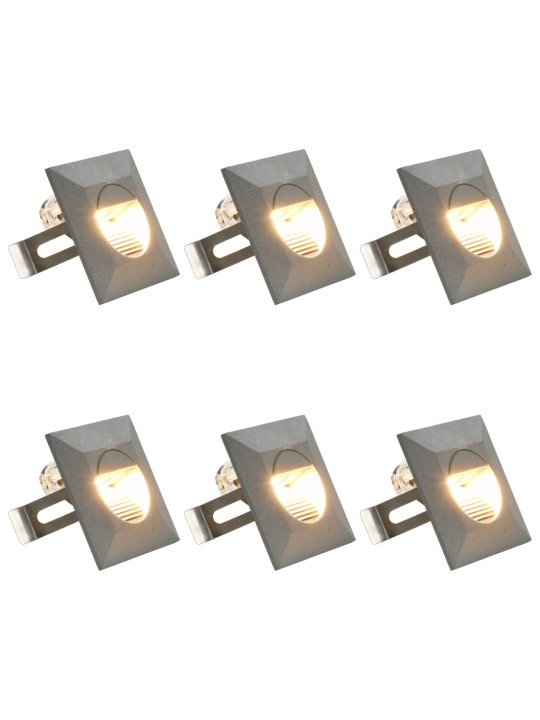 Led-seinavalgustid õue 6 tk, 5 w hõbedane, kandiline