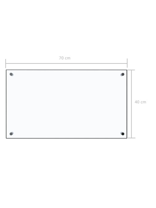 Köögi pritsmekaitse, läbipaistev, 70 x 40 cm, karastatud klaas