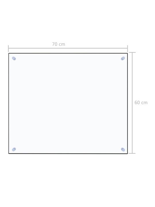 Köögi pritsmekaitse, läbipaistev, 70 x 60 cm, karastatud klaas