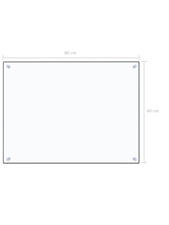 Köögi pritsmekaitse, läbipaistev, 80 x 60 cm, karastatud klaas