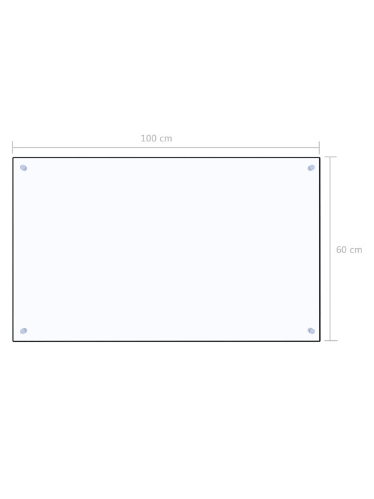 Köögi pritsmekaitse, läbipaistev, 100 x 60 cm, karastatud klaas