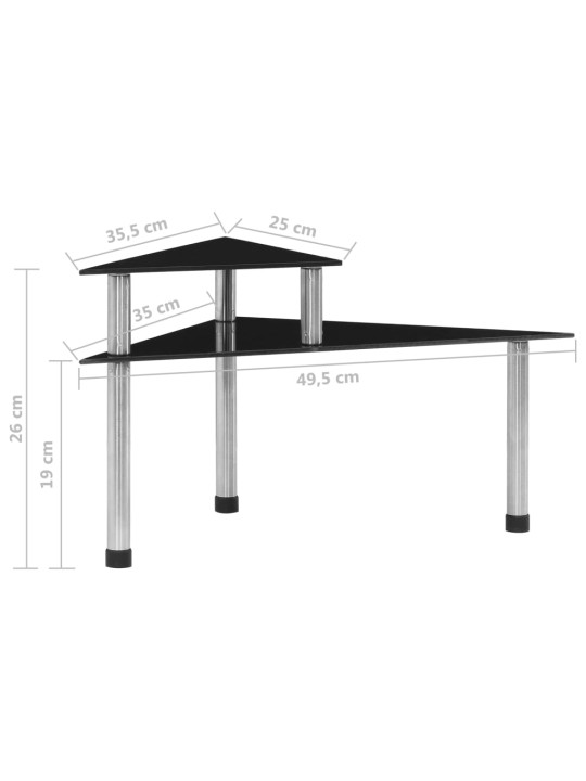 Köögiriiul, must 49,5x35x26 cm, karastatud klaas