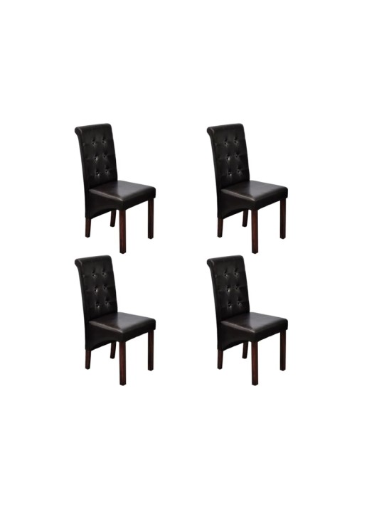 Söögitoolid 4 tk, pruun, kunstnahk