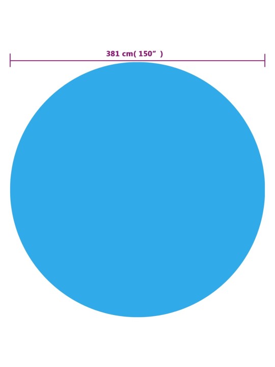 Ujuv ümar päikeseenergiat kasutav basseinikile, 381 cm, sinine