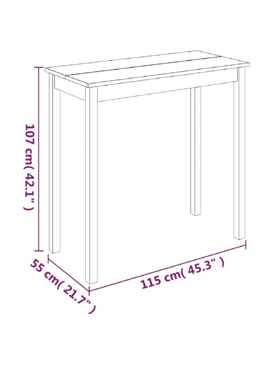 Baarilaud, mdf, must 115x55x107 cm