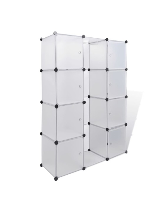 Modulaarne kapp 9 sektsiooniga, valge, 37 x 115 x 150 cm