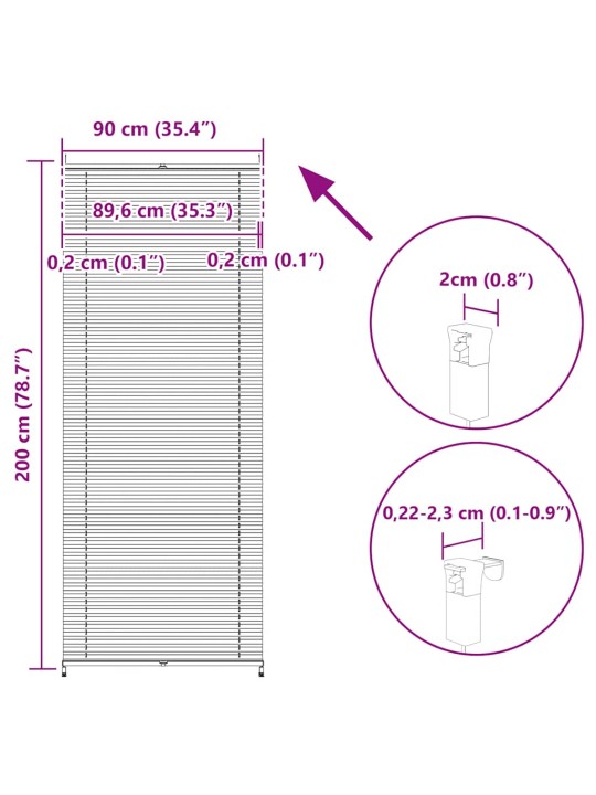 PLISSEEKARDIN 90 X 200 CM KREEMJAS