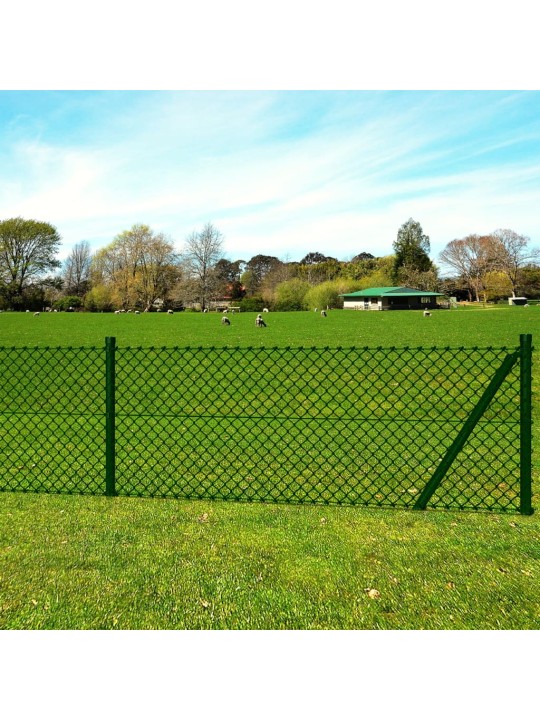 Võrkaed postide ja vaiadega, teras, 1,0 x 15 m