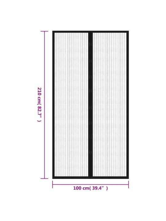 Ukse putukakardin 210 x 100 cm 2 tk magnetiga must