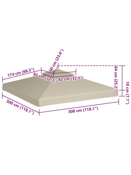 Varikatuse asenduskate 310 g / m², roheline, 3 x 3 m