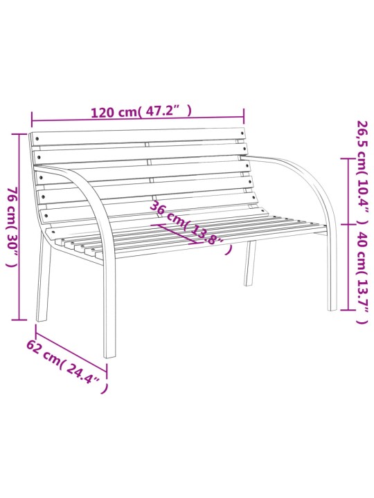 Aiapink 120 cm, puit ja raud