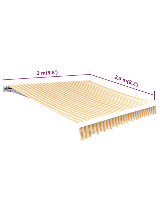 Varikatus päevalillekollane/valge 3 x 2,5 m (ilma raamita)