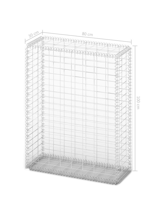 Kaantega gabioon, tsingitud traat 100 x 80 x 30 cm