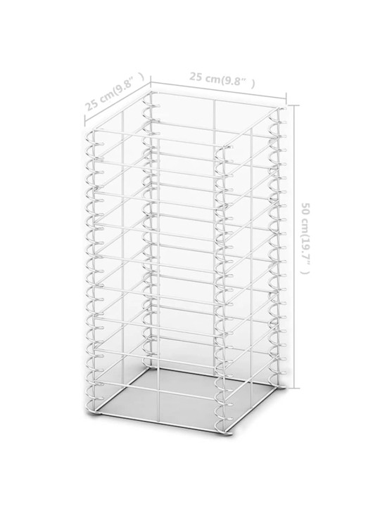 Gabioonide komplekt, 3 tk, tsingitud traat 25 x 25 x 50 cm