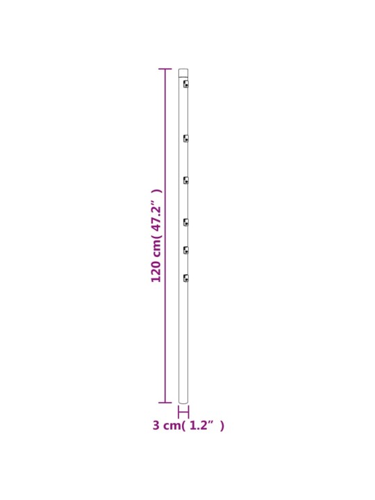 Aiapostid 15 tk, hõbedane, 120 cm, tsingitud teras