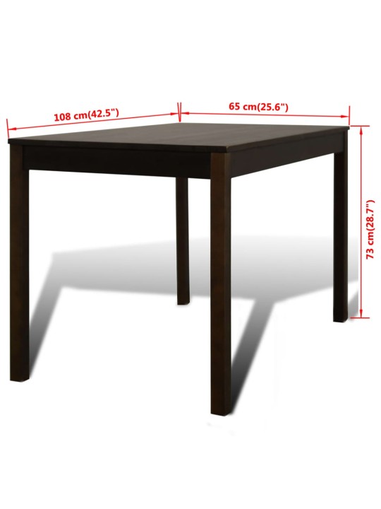 Puidust söögilaud 4 tooliga, pruun