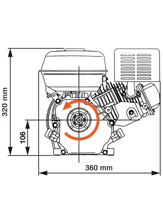 6,5 hj 4,8 kw must bensiinimootor