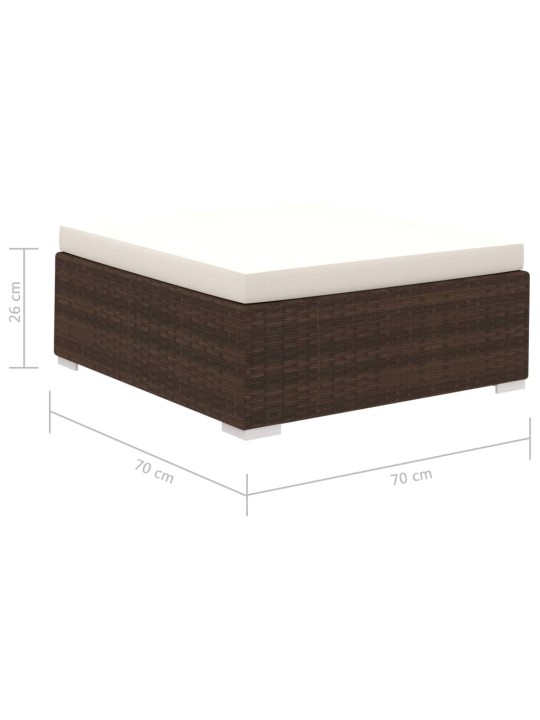 8-osaline aiamööblikomplekt patjadega, polürotang, pruun