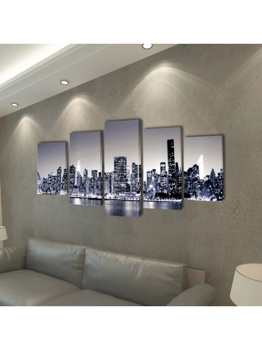 Must-valge new yorgi siluetiga lõuend seinale 200 x 100 cm