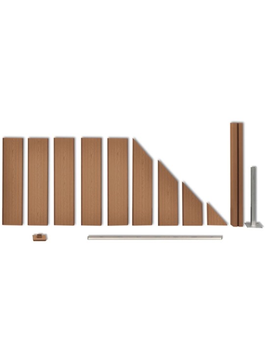 Aiapaneel, wpc, 105 x (105-185) cm, pruun